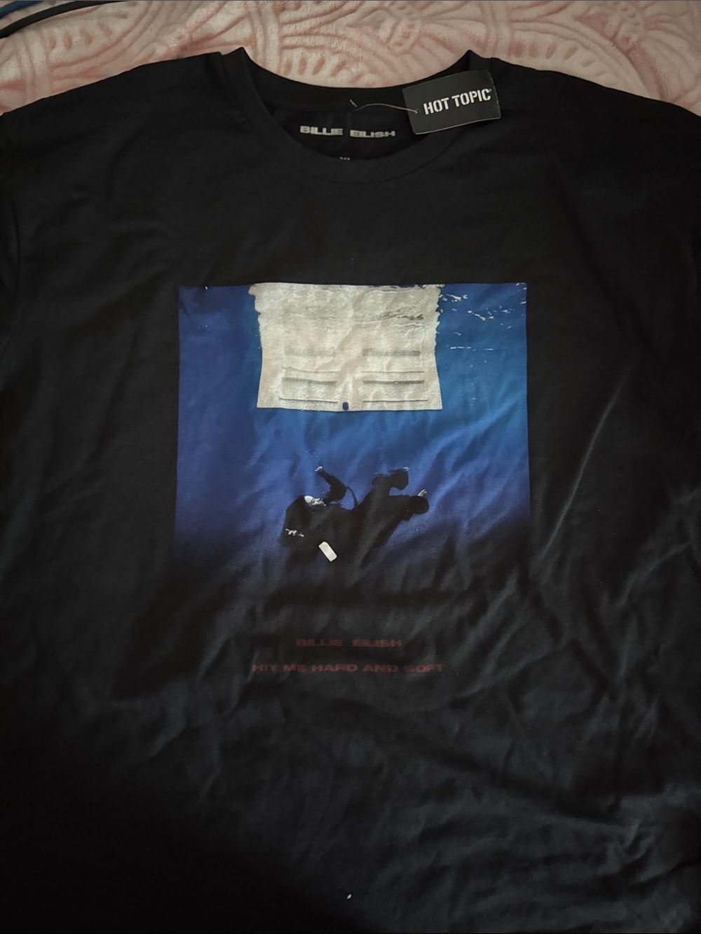 Hot Topic X Billie Eilish Graphic Tee Hit me Hard and Soft Underwater Print